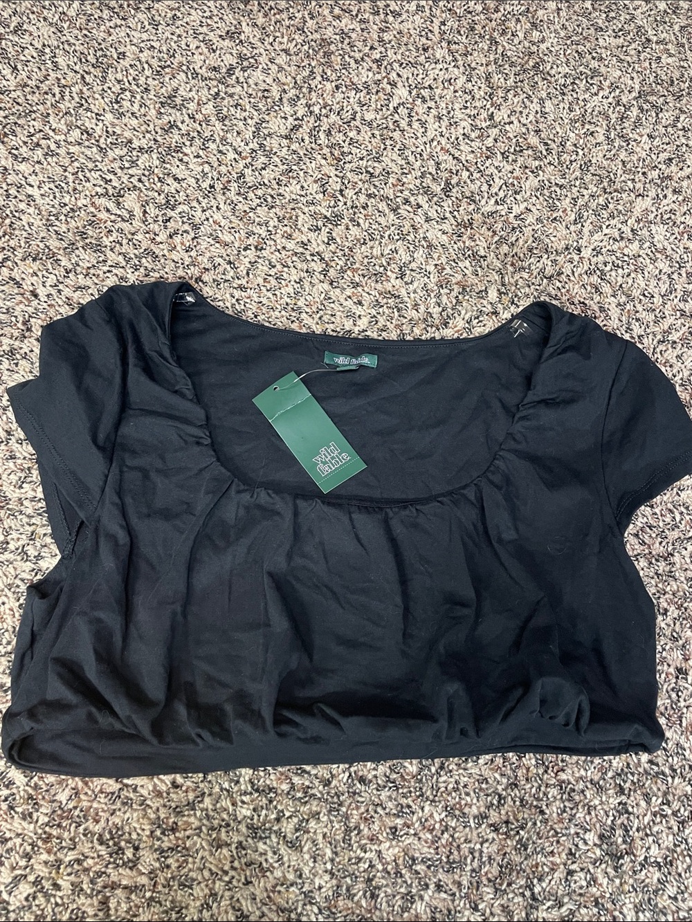 wild fable Black Scoop Neck Crop Top Woman’s XL NWT